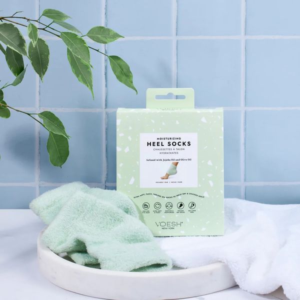 Зволожувальні маска-шкарпетки з гелевою підкладкою VOESH Moisturizing Heel Socks Mint VFS003MNT фото