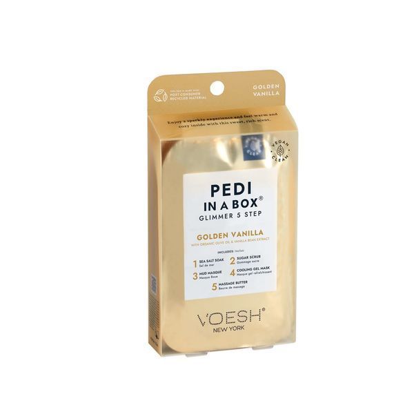 Набір для спа-педикюру 5 кроків "Золотий блиск" Pedi in a Box Glimmer 5 Step - Golden Vanilla VPC507GLD фото