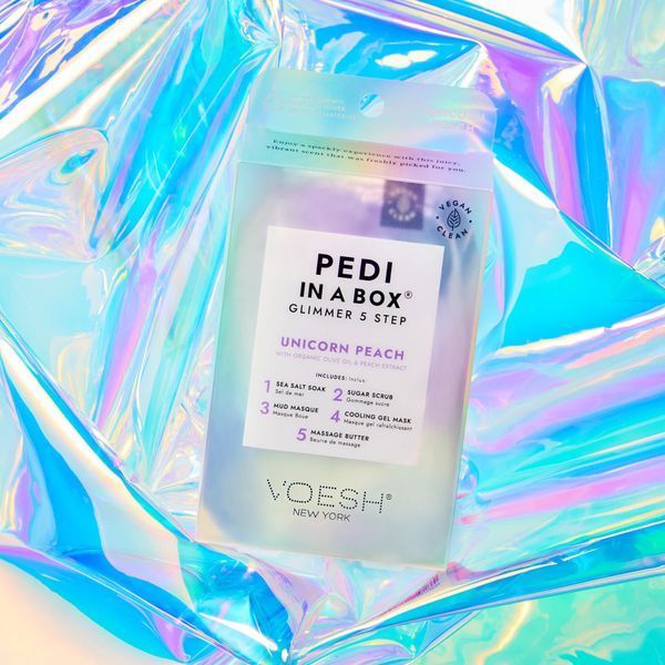 Набір для спа-педикюру 5 кроків "Блискучий персик" Pedi in a Box Glimmer 5 Step - Unicorn Peach VPC507UCN фото