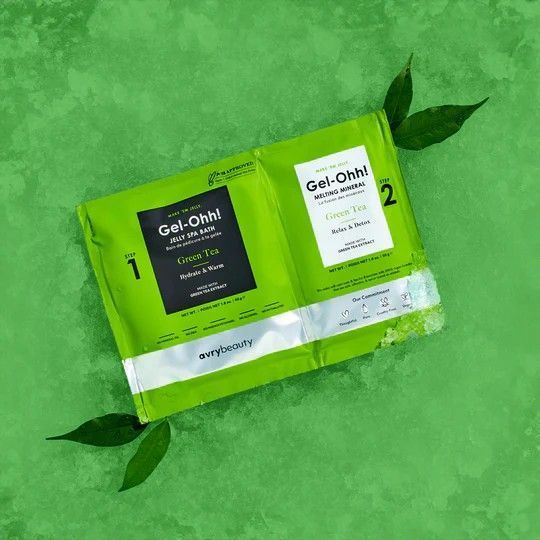 Спа набір желейна ванна "Зелений чай" AvryBeauty Gel-Ohh! Jelly Spa Bath Green Tea AJ001GRT фото