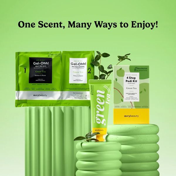 Спа набір желейна ванна "Зелений чай" AvryBeauty Gel-Ohh! Jelly Spa Bath Green Tea AJ001GRT фото