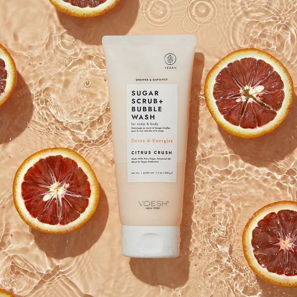 Цукровий скраб для шкіри голови та тіла "Цитрусовий краш" Sugar Scrub+Bubble Wash For Scalp and Body Citrus Crush VBS107CTR фото