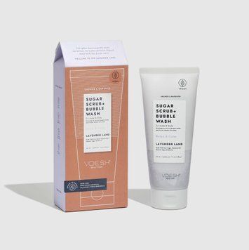 Цукровий скраб для шкіри голови та тіла "Лаванда" Sugar Scrub+Bubble Wash For Scalp and Body Lavender Land VBS107LVR фото